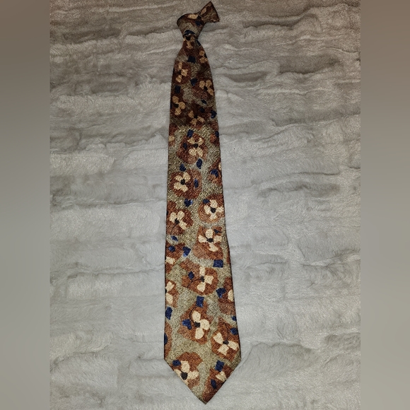 *Ermenegildo Zegna Brown, Blue, & Cream Men's Tie* RET $250 - Picture 4 of 4
